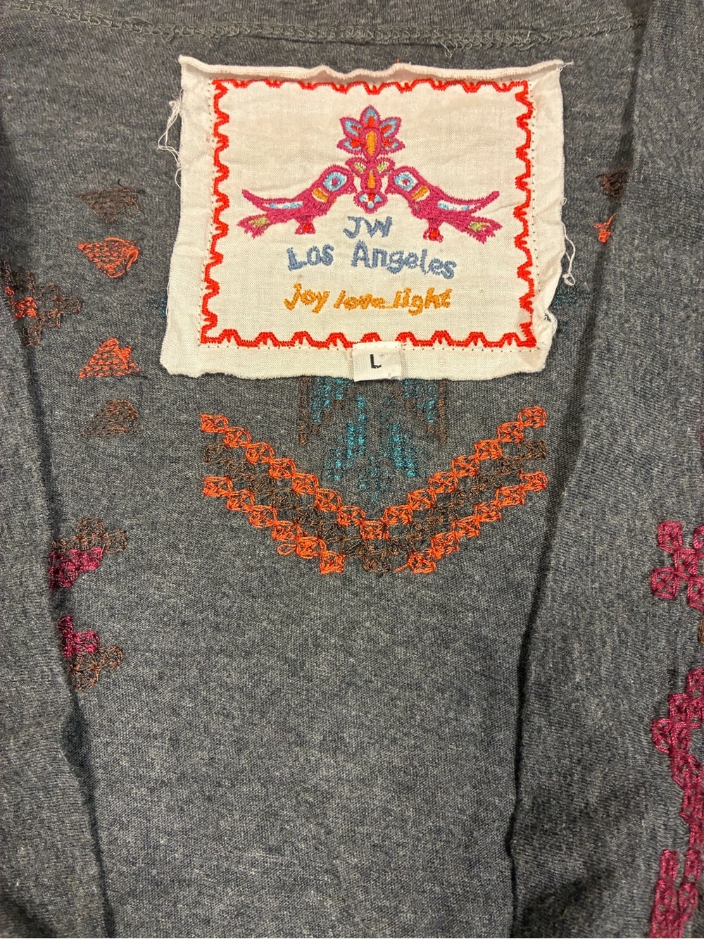 JW Johnny Was Los Angeles Embroidered Open Front Lightweight Cardigan Kimono - Picture 2 of 11